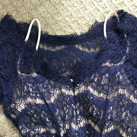 Ark & Co. Formal Navy Blue Lace Dress - Picture 6 of 7